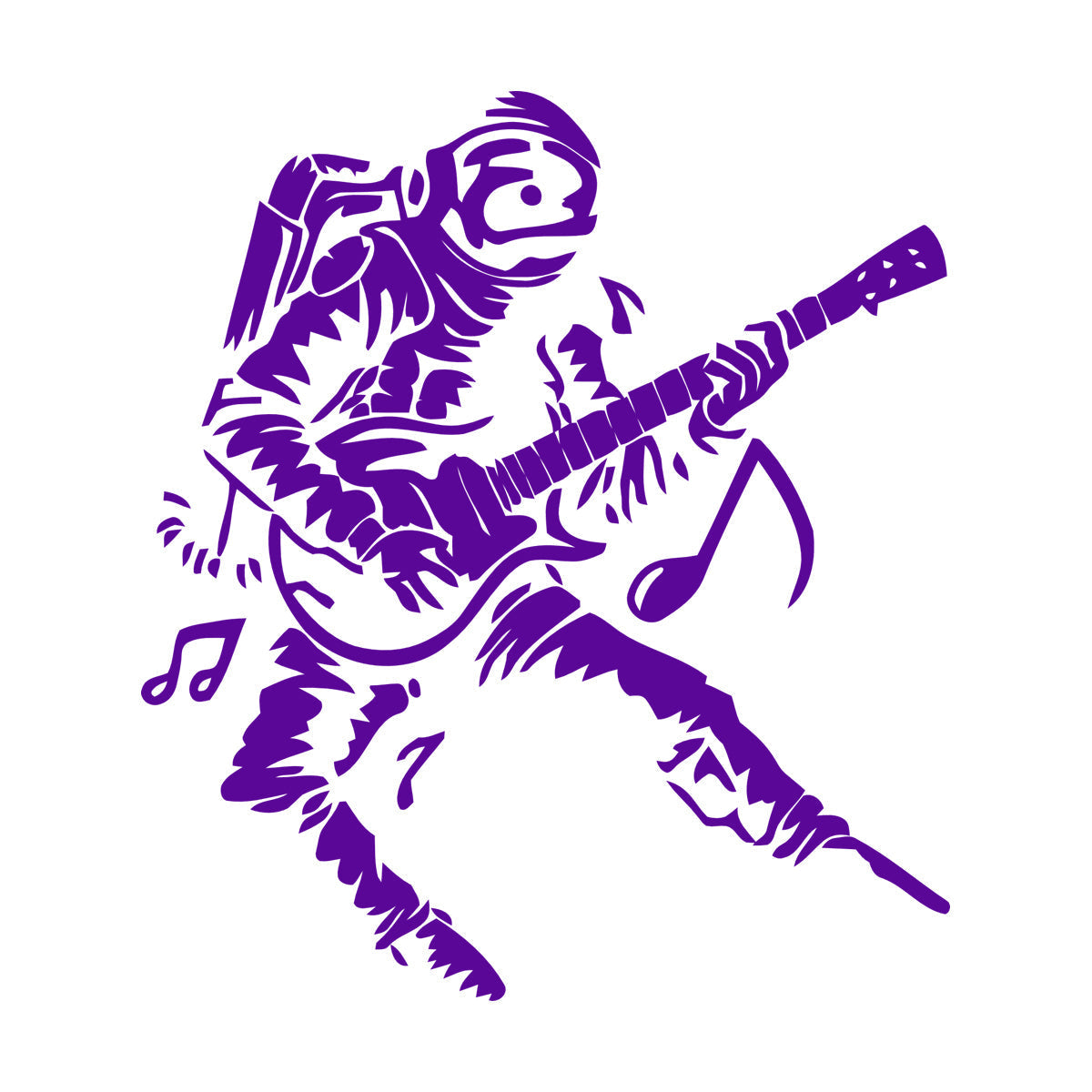 Wall Vinyl Sticker Decor Astronaut Spacesuit Musician Rock Music Guitar Multi Color Selection
