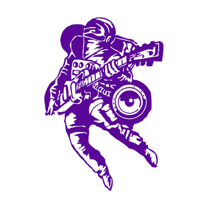 Fine Carving Stickers Cool Astronaut Musician Guitar Player Rock Music Space Equipped With Transfer Film Kit