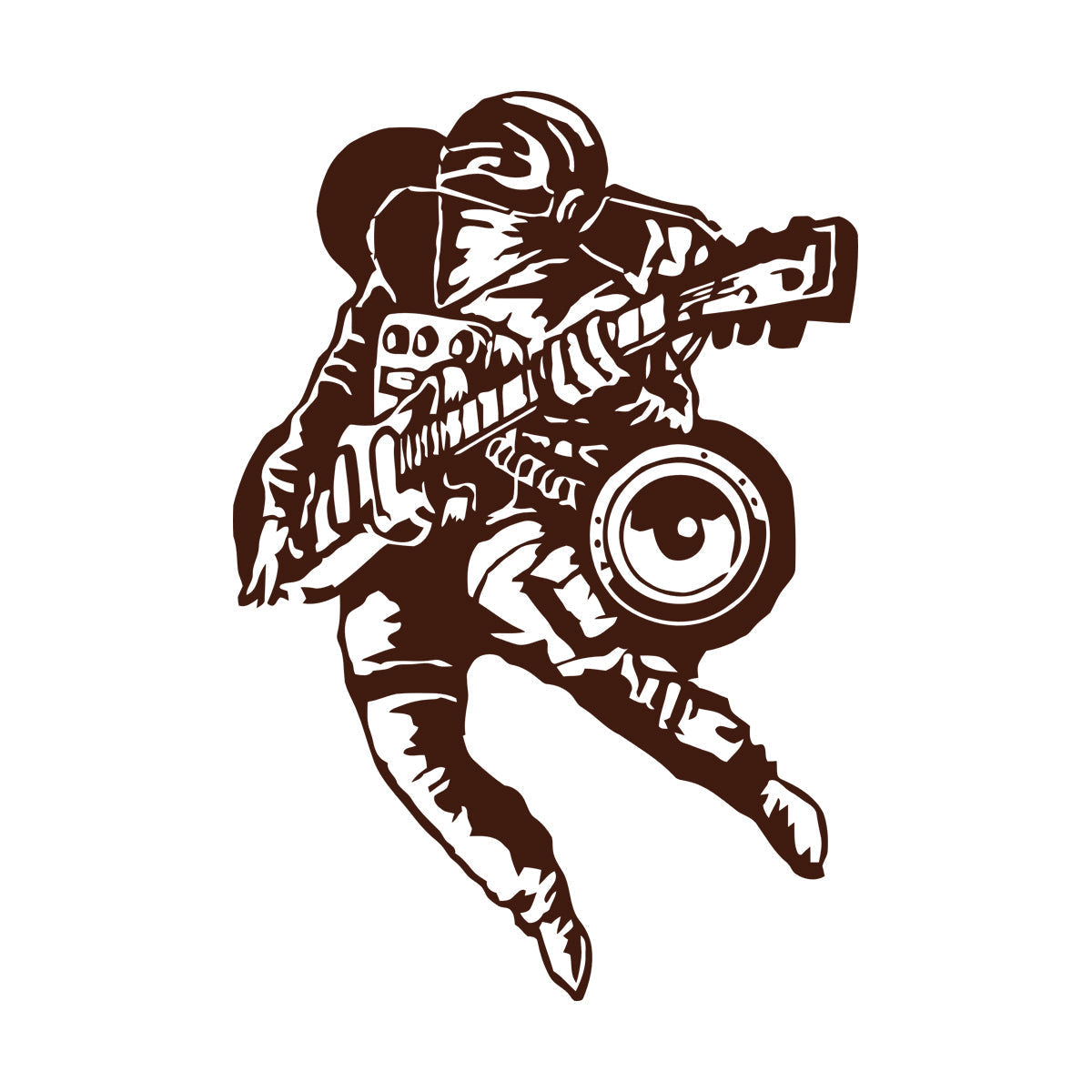 Fine Carving Stickers Cool Astronaut Musician Guitar Player Rock Music Space Equipped With Transfer Film Kit