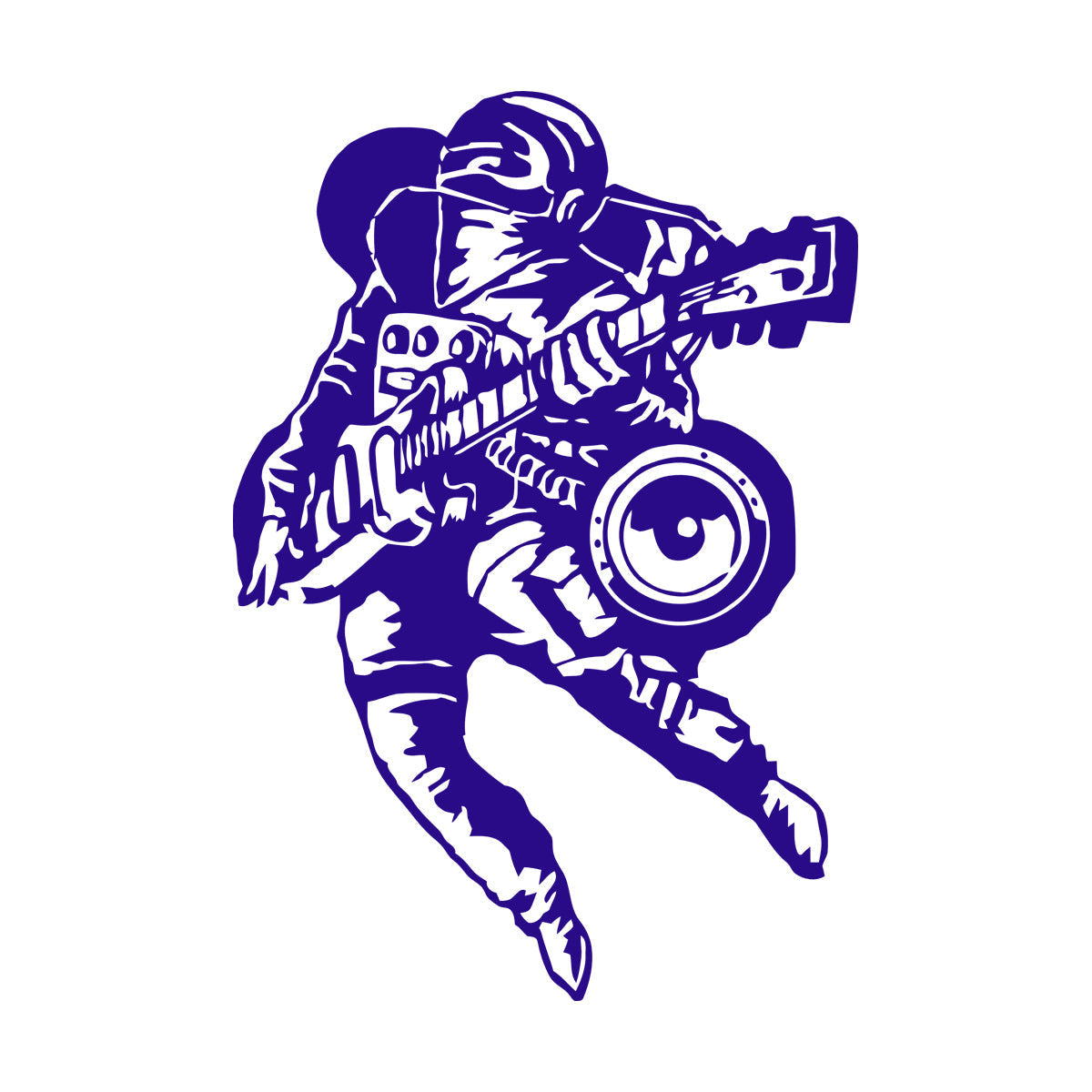 Fine Carving Stickers Cool Astronaut Musician Guitar Player Rock Music Space Equipped With Transfer Film Kit