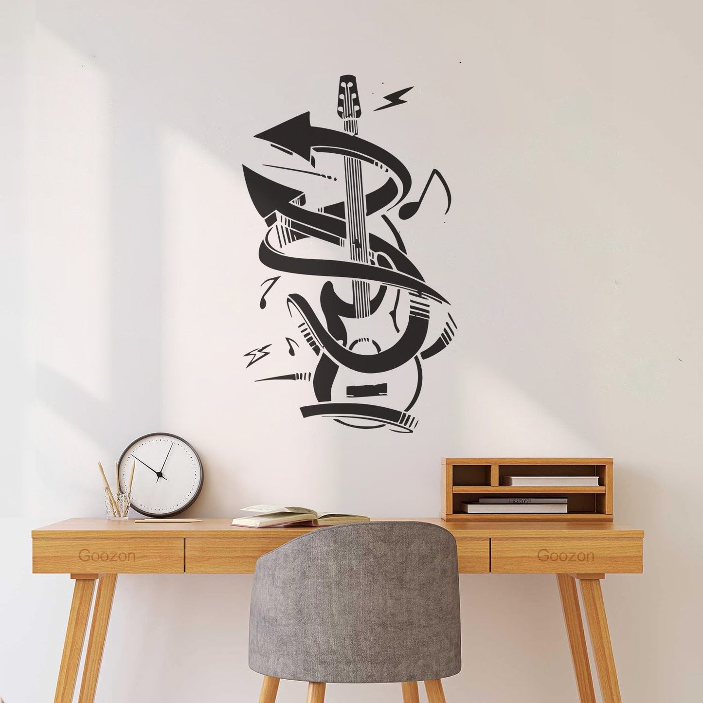 Guitar Music Instrument Rock Wall Stickers Easy Installation
