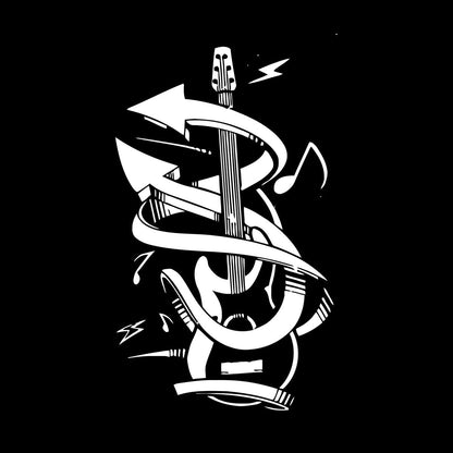 Guitar Music Instrument Rock Wall Stickers Easy Installation