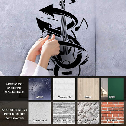Guitar Music Instrument Rock Wall Stickers Easy Installation