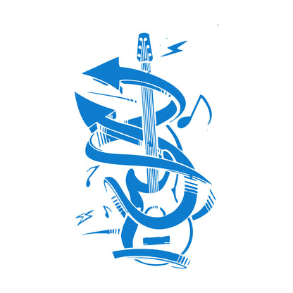 Guitar Music Instrument Rock Wall Stickers Easy Installation