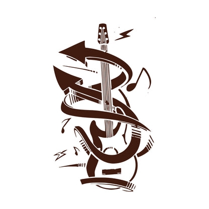 Guitar Music Instrument Rock Wall Stickers Easy Installation