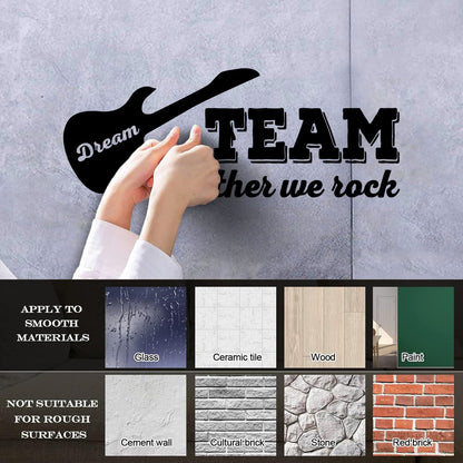 Fine Carving Decals Guitar Phrase Words Rock Music Art Mural Painting