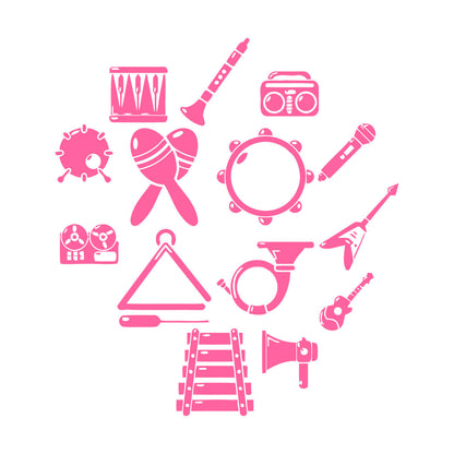 Vinyl Art Sticker Musical Instruments Music Guitar Piano Multiple Size Options