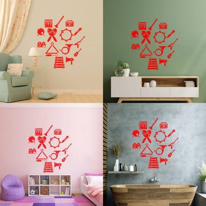 Vinyl Art Sticker Musical Instruments Music Guitar Piano Multiple Size Options