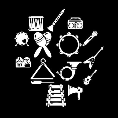 Vinyl Art Sticker Musical Instruments Music Guitar Piano Multiple Size Options