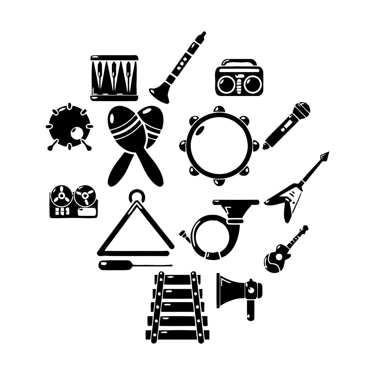 Vinyl Art Sticker Musical Instruments Music Guitar Piano Multiple Size Options