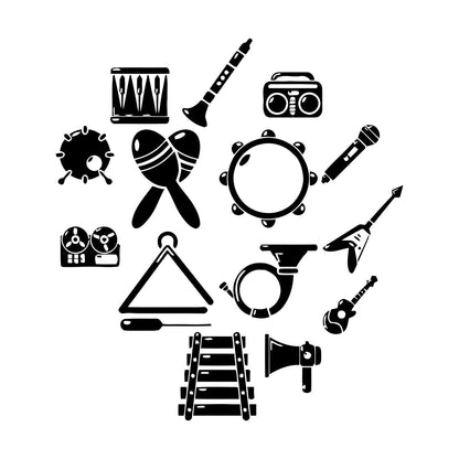 Vinyl Art Sticker Musical Instruments Music Guitar Piano Multiple Size Options