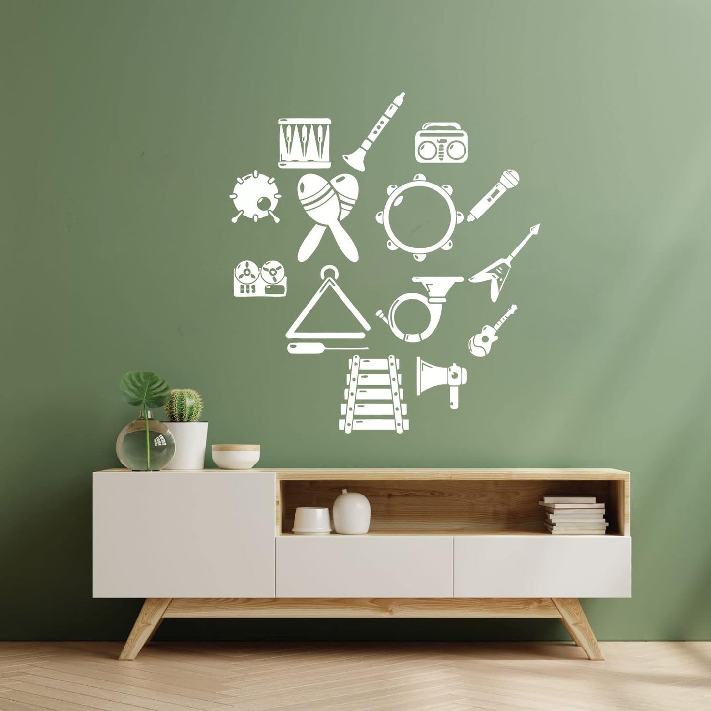 Vinyl Art Sticker Musical Instruments Music Guitar Piano Multiple Size Options