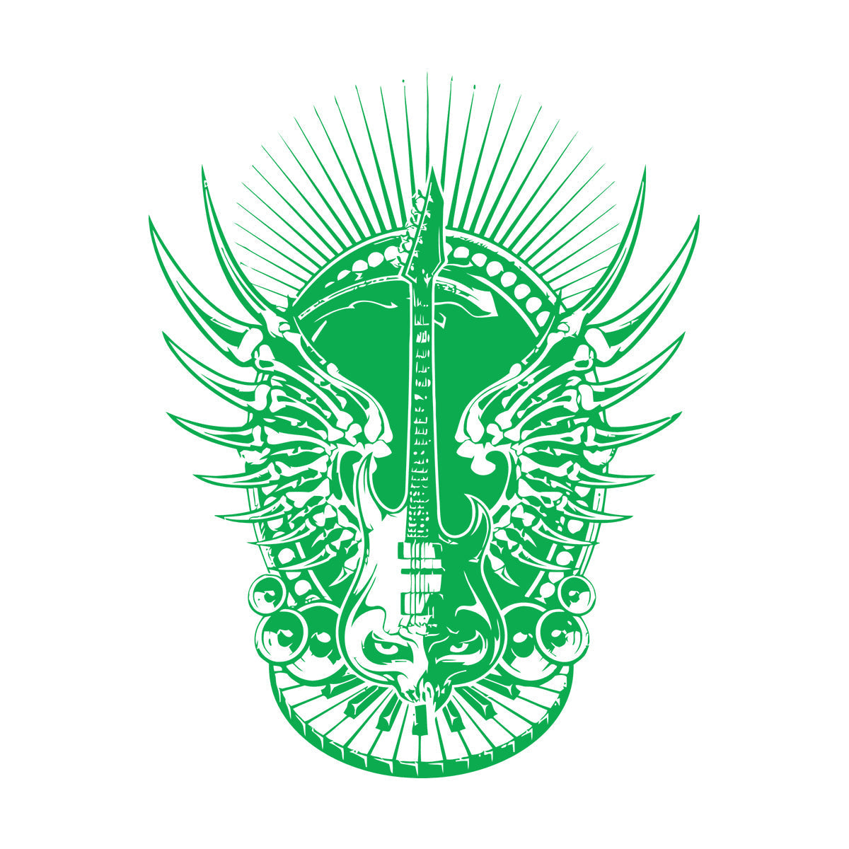 Lettering Decals Music Keyboard Piano Guitar Rock Sound Skeleton Bones It Won'T Fall Off