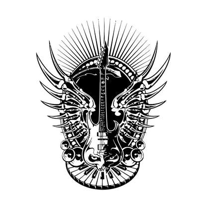 Lettering Decals Music Keyboard Piano Guitar Rock Sound Skeleton Bones It Won'T Fall Off