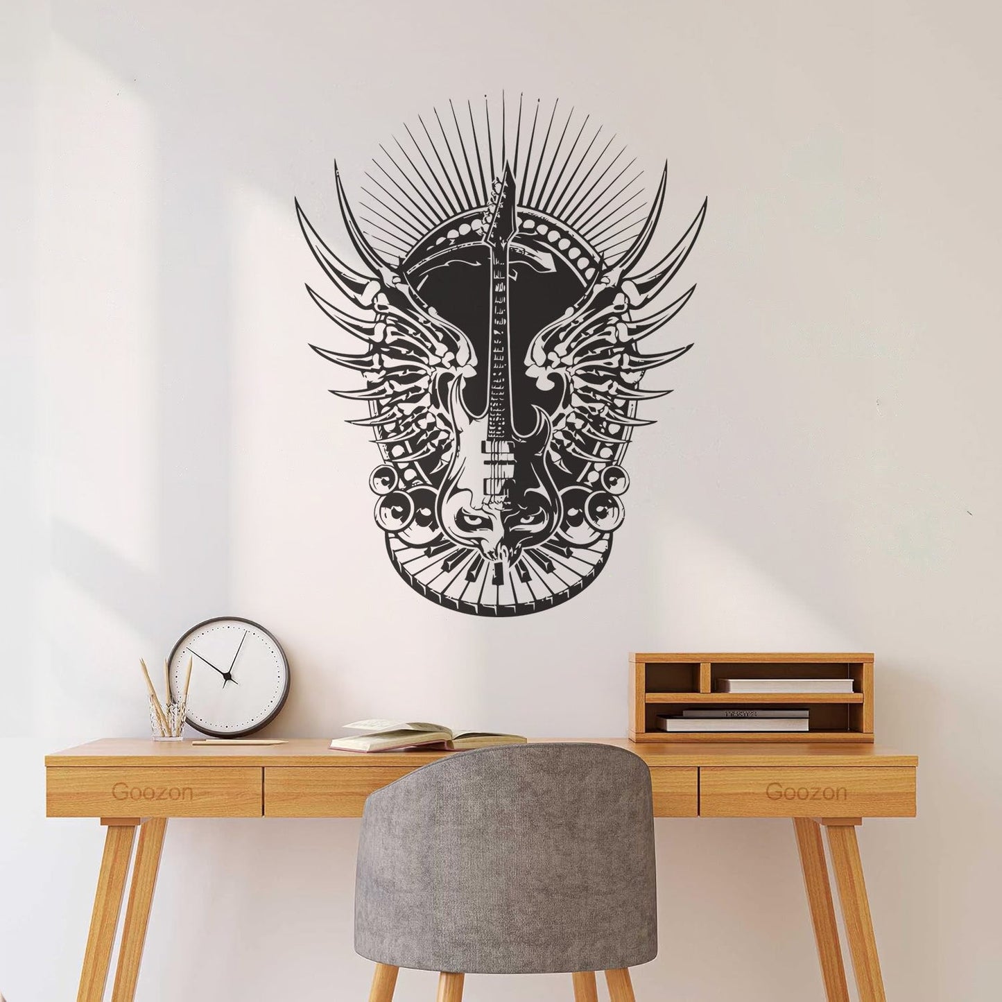 Lettering Decals Music Keyboard Piano Guitar Rock Sound Skeleton Bones It Won'T Fall Off