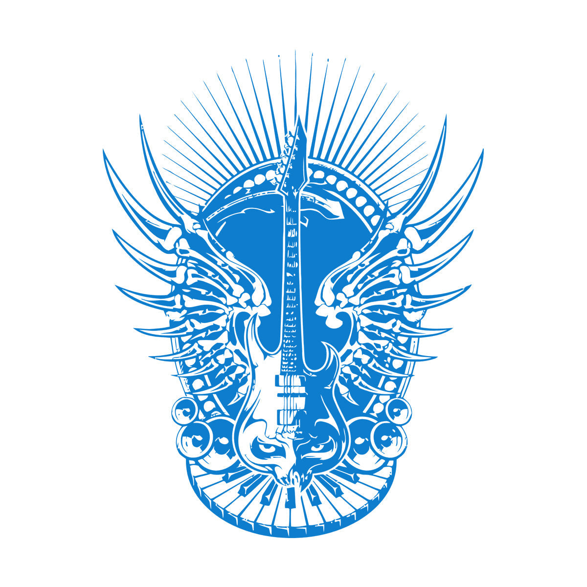 Lettering Decals Music Keyboard Piano Guitar Rock Sound Skeleton Bones It Won'T Fall Off