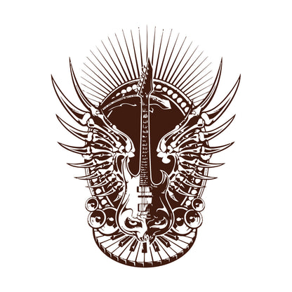 Lettering Decals Music Keyboard Piano Guitar Rock Sound Skeleton Bones It Won'T Fall Off