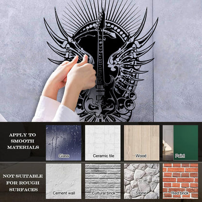 Lettering Decals Music Keyboard Piano Guitar Rock Sound Skeleton Bones It Won'T Fall Off