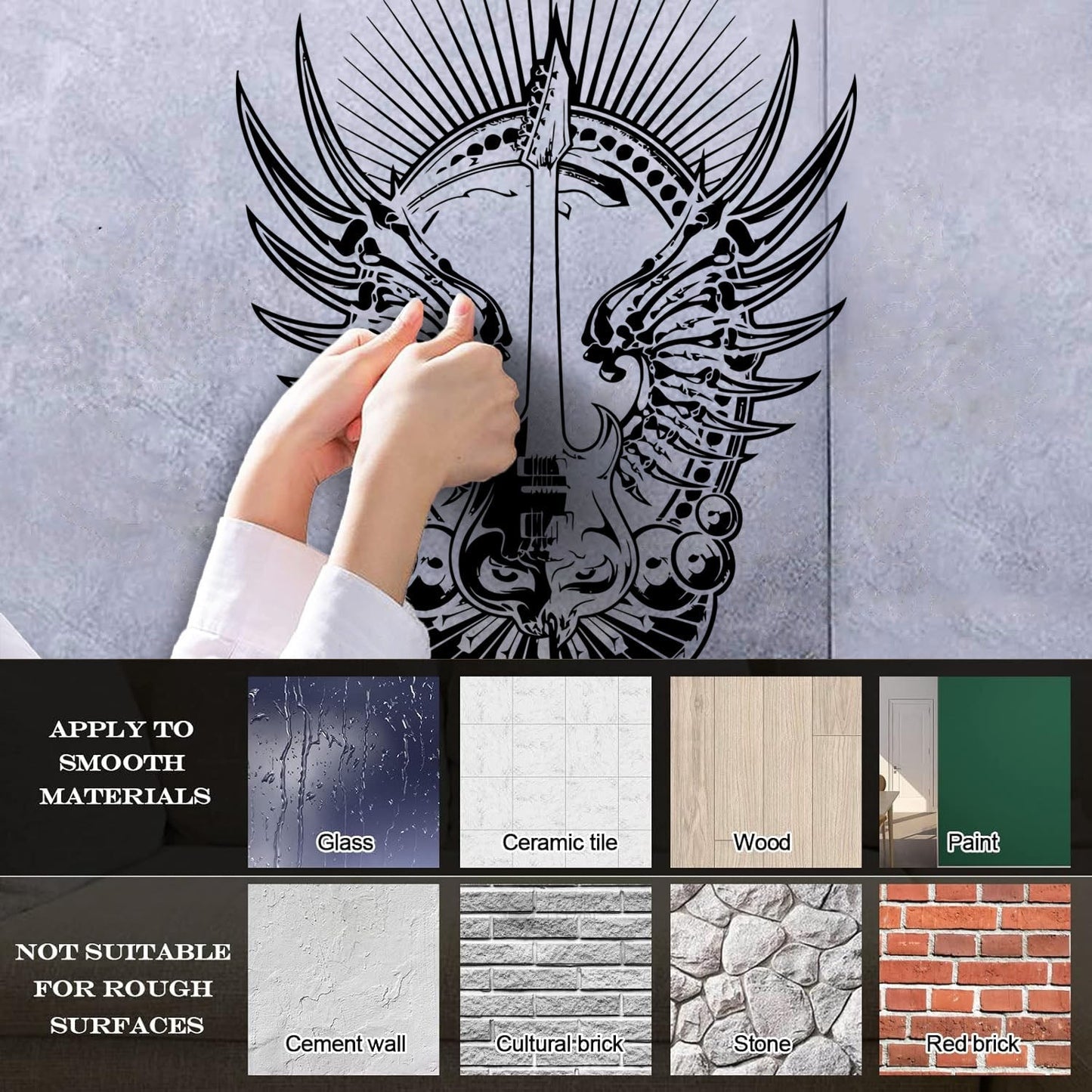 Wall Decals Pvc Pop Rock Music Guitar Musical Instruments Personalized Customization