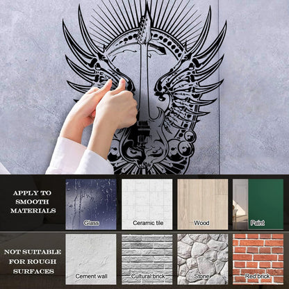 Wall Decals Pvc Pop Rock Music Guitar Musical Instruments Personalized Customization
