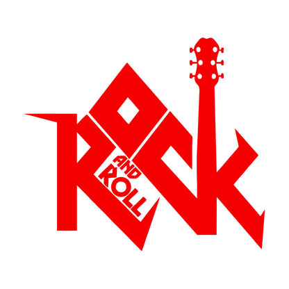 Rock And Roll Word Lettering Music Guitar Lettering Stickers Can Modify And Add Information
