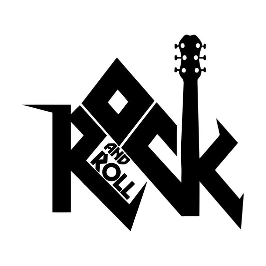 Rock And Roll Word Lettering Music Guitar Lettering Stickers Can Modify And Add Information