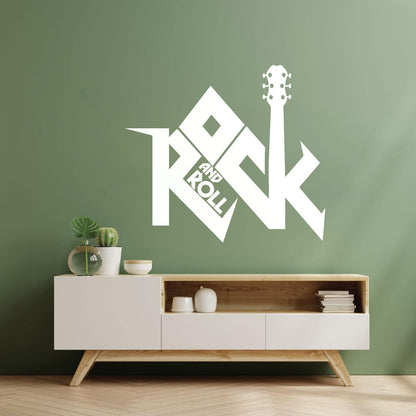 Rock And Roll Word Lettering Music Guitar Lettering Stickers Can Modify And Add Information