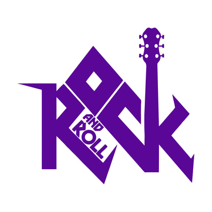 Rock And Roll Word Lettering Music Guitar Lettering Stickers Can Modify And Add Information