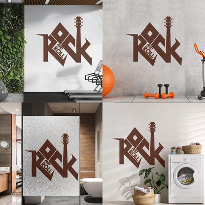 Rock And Roll Word Lettering Music Guitar Lettering Stickers Can Modify And Add Information
