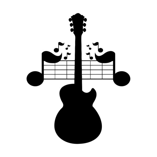 Wall Decals Paster Paper Sheet Music Guitar Musical Instrument Art Decoration