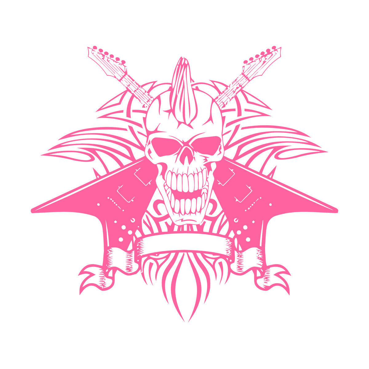 Vinyl Wall Stickers Skull Skeleton Punk Rock Guitar Music Wall Beautification