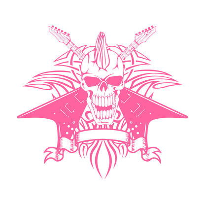 Vinyl Wall Stickers Skull Skeleton Punk Rock Guitar Music Wall Beautification