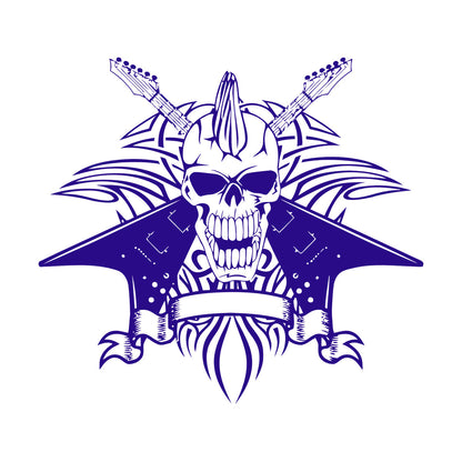 Vinyl Wall Stickers Skull Skeleton Punk Rock Guitar Music Wall Beautification