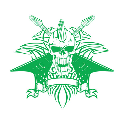 Vinyl Wall Stickers Skull Skeleton Punk Rock Guitar Music Wall Beautification