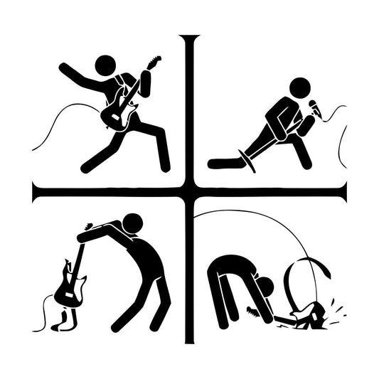 Wall Decals Guitar Music Rock Pop Notes Car Body Decoration