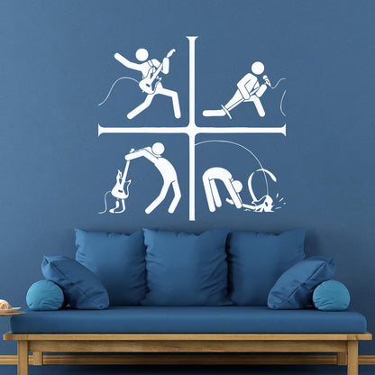 Wall Decals Guitar Music Rock Pop Notes Car Body Decoration