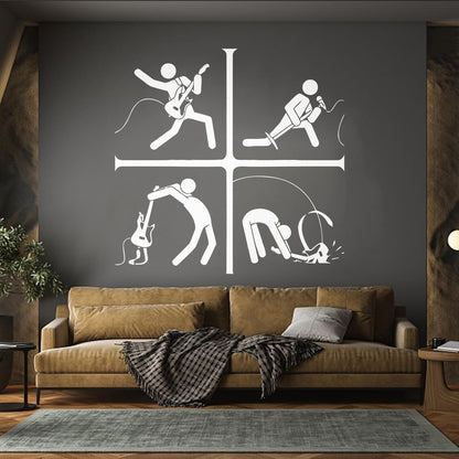 Wall Decals Guitar Music Rock Pop Notes Car Body Decoration
