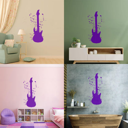 Guitar Notes Rock'N'Roll Music Vinyl Wall Decals Window Decals