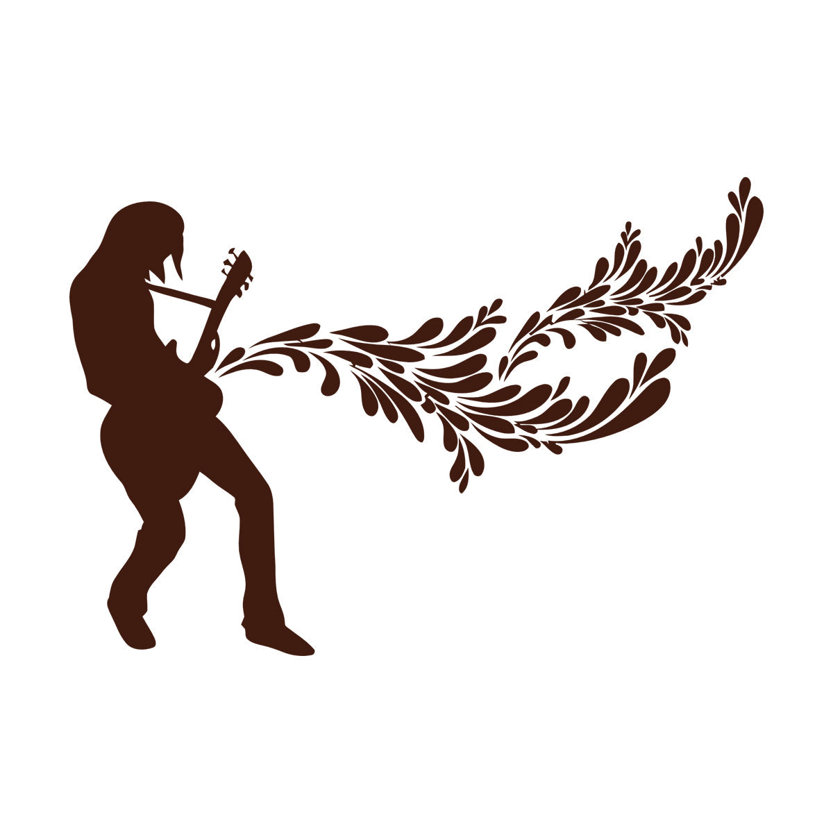 Engraving Decals Rock Music Guitar Rock N Roll Glass Stickers