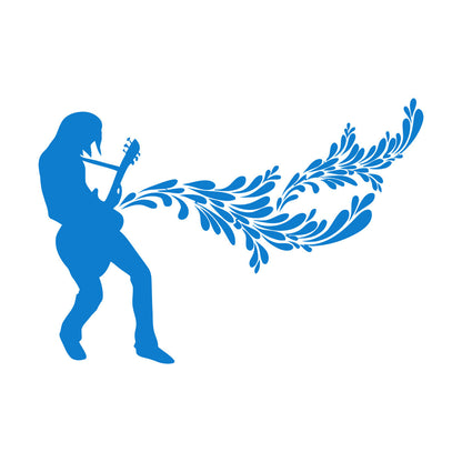 Engraving Decals Rock Music Guitar Rock N Roll Glass Stickers