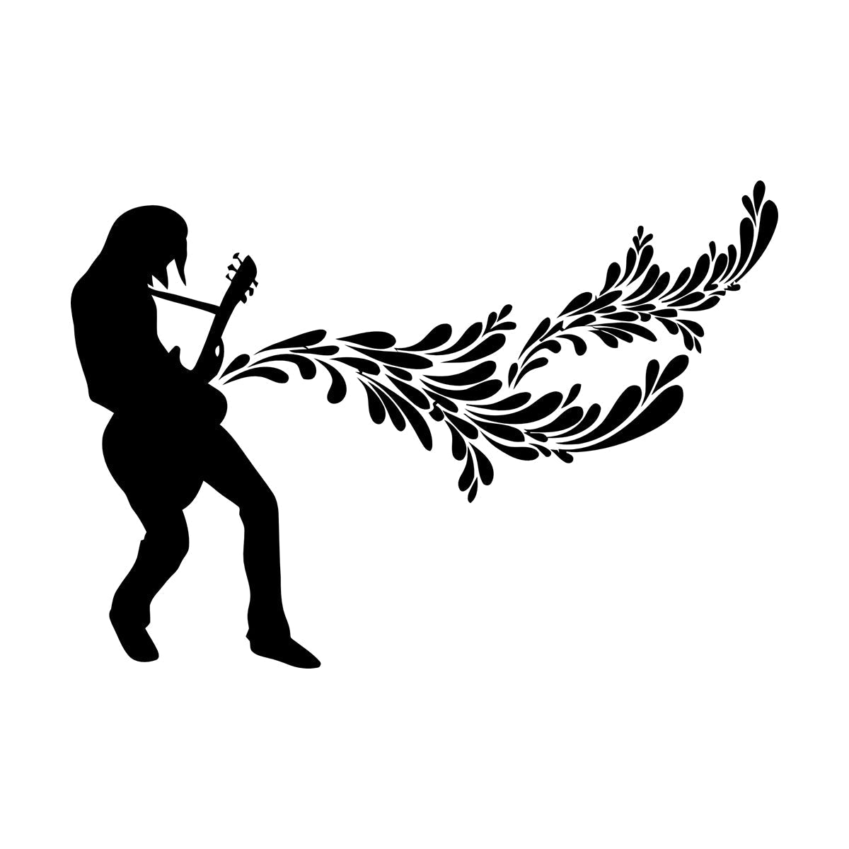 Engraving Decals Rock Music Guitar Rock N Roll Glass Stickers