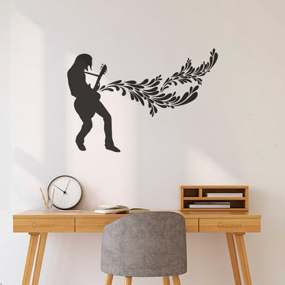 Engraving Decals Rock Music Guitar Rock N Roll Glass Stickers