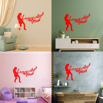 Engraving Decals Rock Music Guitar Rock N Roll Glass Stickers