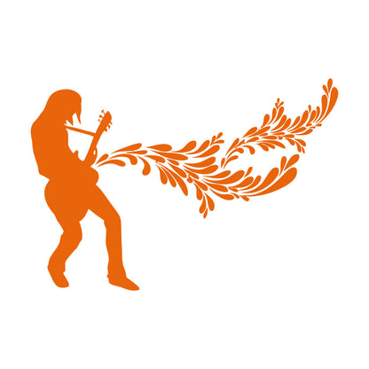 Engraving Decals Rock Music Guitar Rock N Roll Glass Stickers