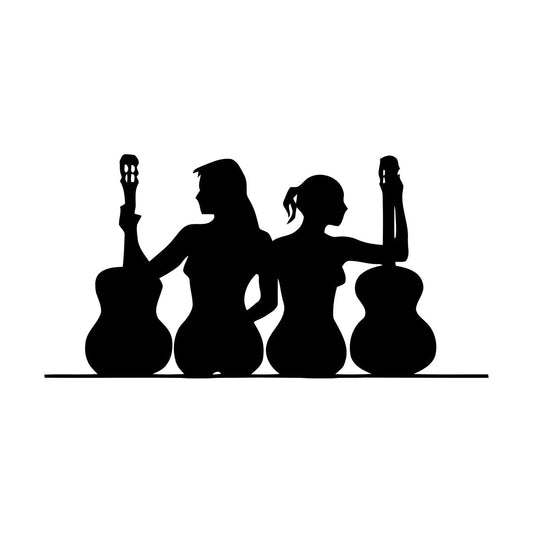 Mural And Wall Vinyl Decal Appeal Girl Music Guitar Silhouette Cool Store Decoration