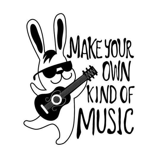 Rabbit Guitar Funny Quote Make Your Own Music Home Fine Carving Decals Multi Color Selection