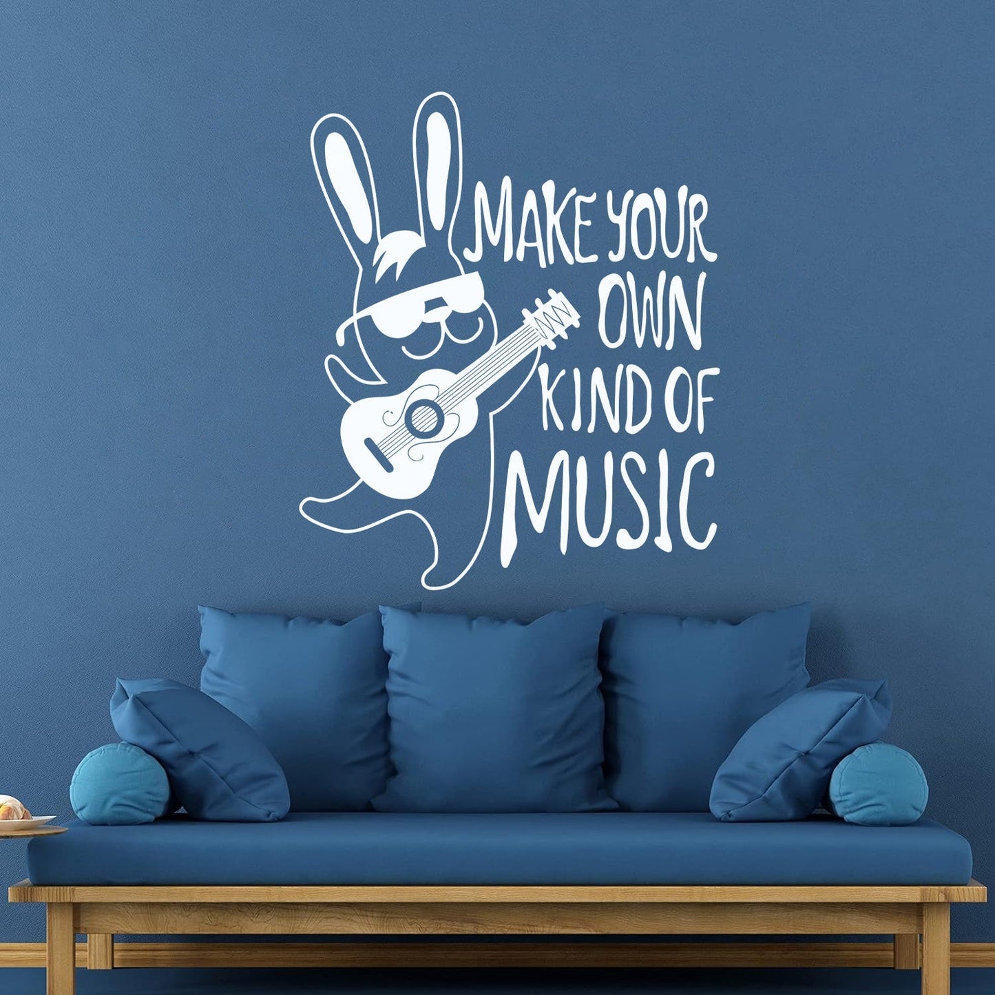 Rabbit Guitar Funny Quote Make Your Own Music Home Fine Carving Decals Multi Color Selection