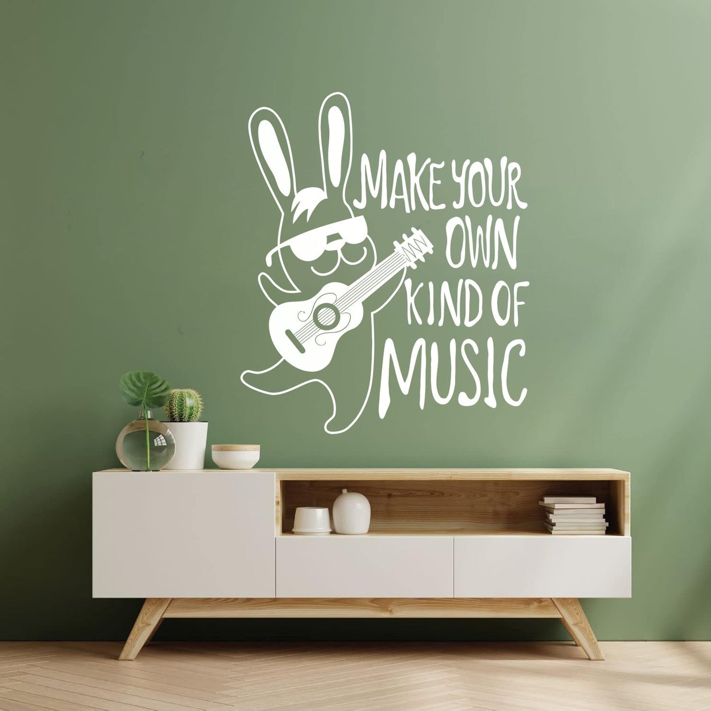 Rabbit Guitar Funny Quote Make Your Own Music Home Fine Carving Decals Multi Color Selection