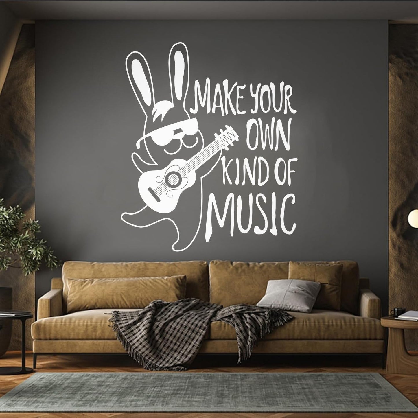 Rabbit Guitar Funny Quote Make Your Own Music Home Fine Carving Decals Multi Color Selection