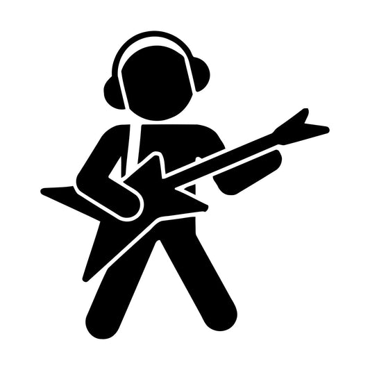 Lettering Decals Music Guitar Player Guitarist Musician Teen Art Mural Painting